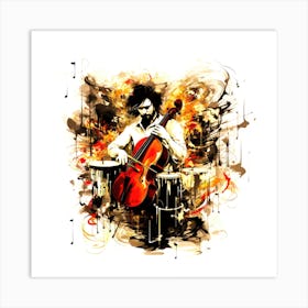 Musician Artist - Cello Player Art Print