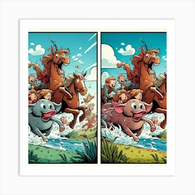 Pig And The Horse Art Print