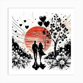 Happy couple 8 Art Print