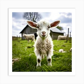 Grass Rural Green Goat Farm White Nature Field Mammal Milk Farming Farm Animal Domestic (1) Art Print