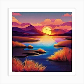 Sunset In The Mountains 113 Art Print