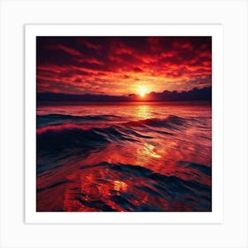 Sunset Over The Ocean 92 Art Print