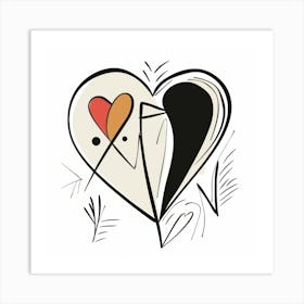 Heart & Arrows Abstract Art Print