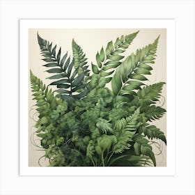 Green fern 8 Art Print