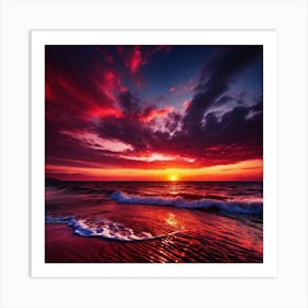 Sunset On The Beach 599 Art Print