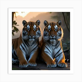 Tiger Couple Art Print