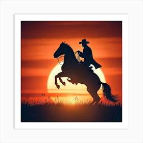 Silhouette Of A Cowboy Poster