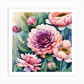 Dahlias 9 Art Print