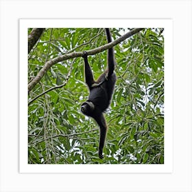 Howler Monkey Primate Wildlife Rainforest Canopy Mammal Tree Branches Tropical Loud Vocal (5) Art Print