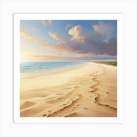 Footprints On The Beach Art Print