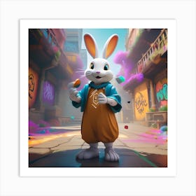 Rabbit In The City 1 Art Print