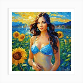 Sunflower Girlhh Art Print