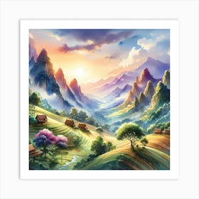 Chinese Landscape Painting 23 Art Print