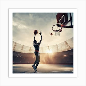 Basketball Player In Action 3 Art Print