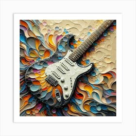 Guitar On Paper Art Print