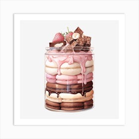 Macarons In A Jar 3 Art Print