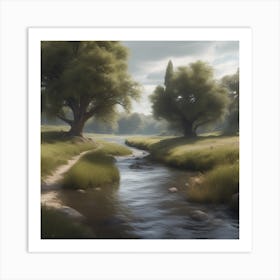 Stream In The Woods 39 Art Print