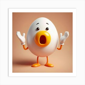 Cartoon Egg - Egg Stock Videos & Royalty-Free Footage Art Print