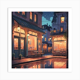 Cafe Terrace At Night (25) Art Print