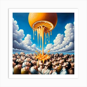 Oranges Falling From The Sky Art Print