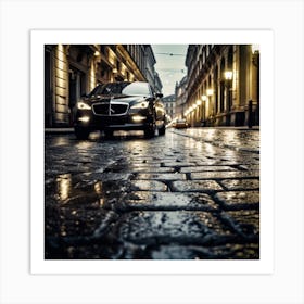 Rainy City Street Art Print