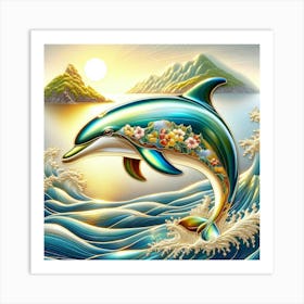 Dolphin In The Ocean 1 Art Print