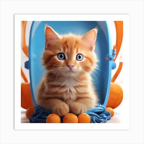 Orange Kitten Art Print