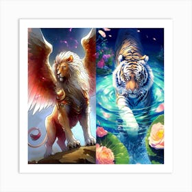 Angel And Tiger Art Print