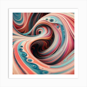 Close-up of colorful wave of tangled paint abstract art 28 Art Print