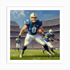 The Gridiron Warrior Football Player in Action Art Print