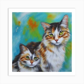 Calico Cats Art Print