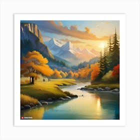 Landscape Painting beauty of nature  Art Print