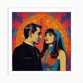 Retro Pop of Priest and Young Woman Art Print