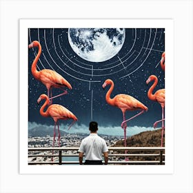 Flamingos 3 Art Print