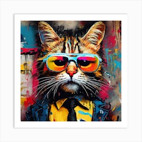 Cat In Sunglasses 1 Art Print