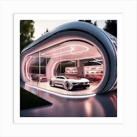 Futuristic Car Showroom 6 Art Print