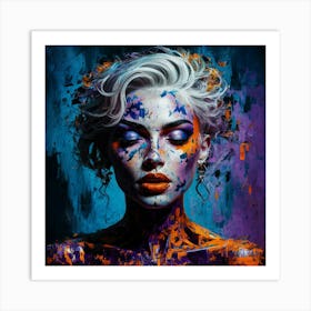 A Captivating Abstract Portrait Of A Woman Painted Art Print