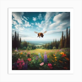 Bee In The Meadow 3 Art Print