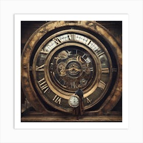 Clock In A Museum Art Print