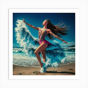 Dancer On The Beach 1 Art Print