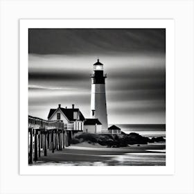 Lighthouse At Dusk 6 Art Print
