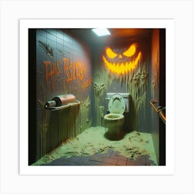 Halloween Bathroom 1 Art Print