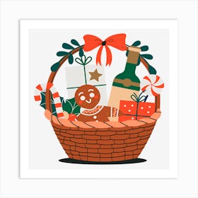 Christmas Basket Art Print