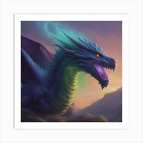 Blue Dragon 2 Art Print