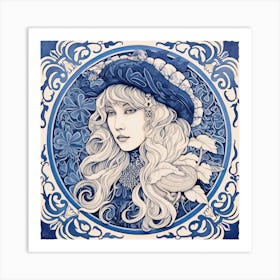 Stevie Nicks Delft Tile Illustration 4 Art Print