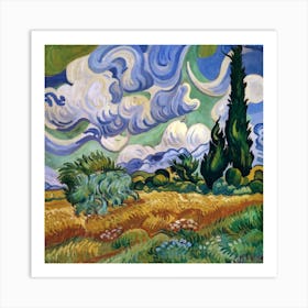 A Wheatfield With Cypresses, Vincent van Gogh 10 Art Print