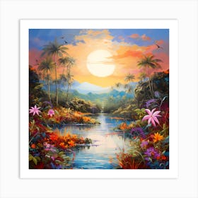 Ephemeral Eden: Lively Watercolour Retreat Art Print