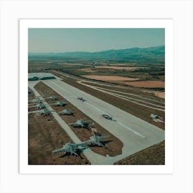 Aerial View Of A Military Airfield Art Print