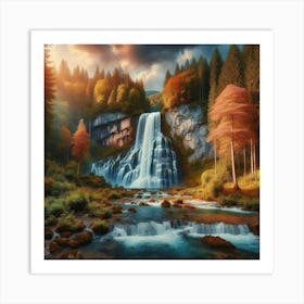 The Wolf Waterfall Art Print