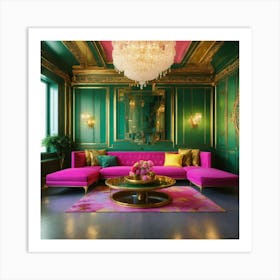 Futuristic Beautiful French Mansion Interior Sitti (2) Art Print